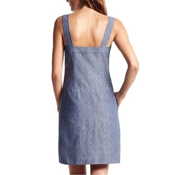 Derek Lam for DesigNation Womens Chambray Mini Jumper Lightweight Summer Dress 2 - Picture 2 of 10